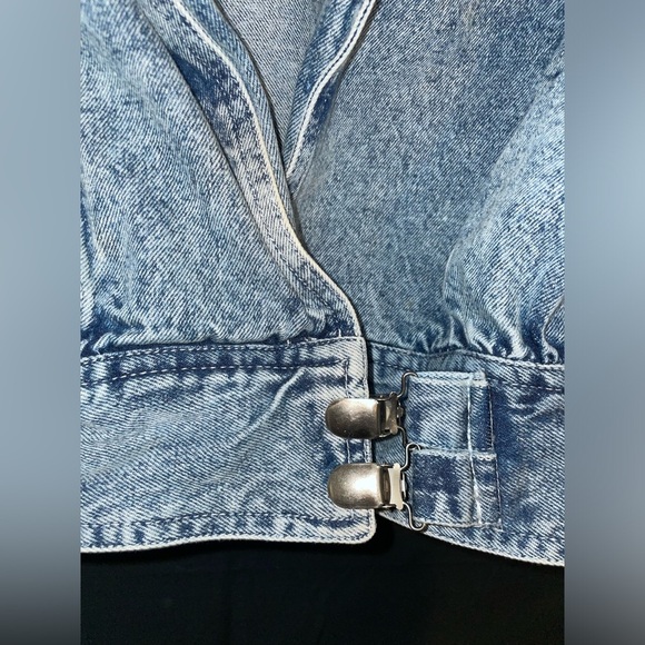 Vintage 80s Joni Blair Ruched Sleeve Cropped Denim Jacket - Picture 3 of 9
